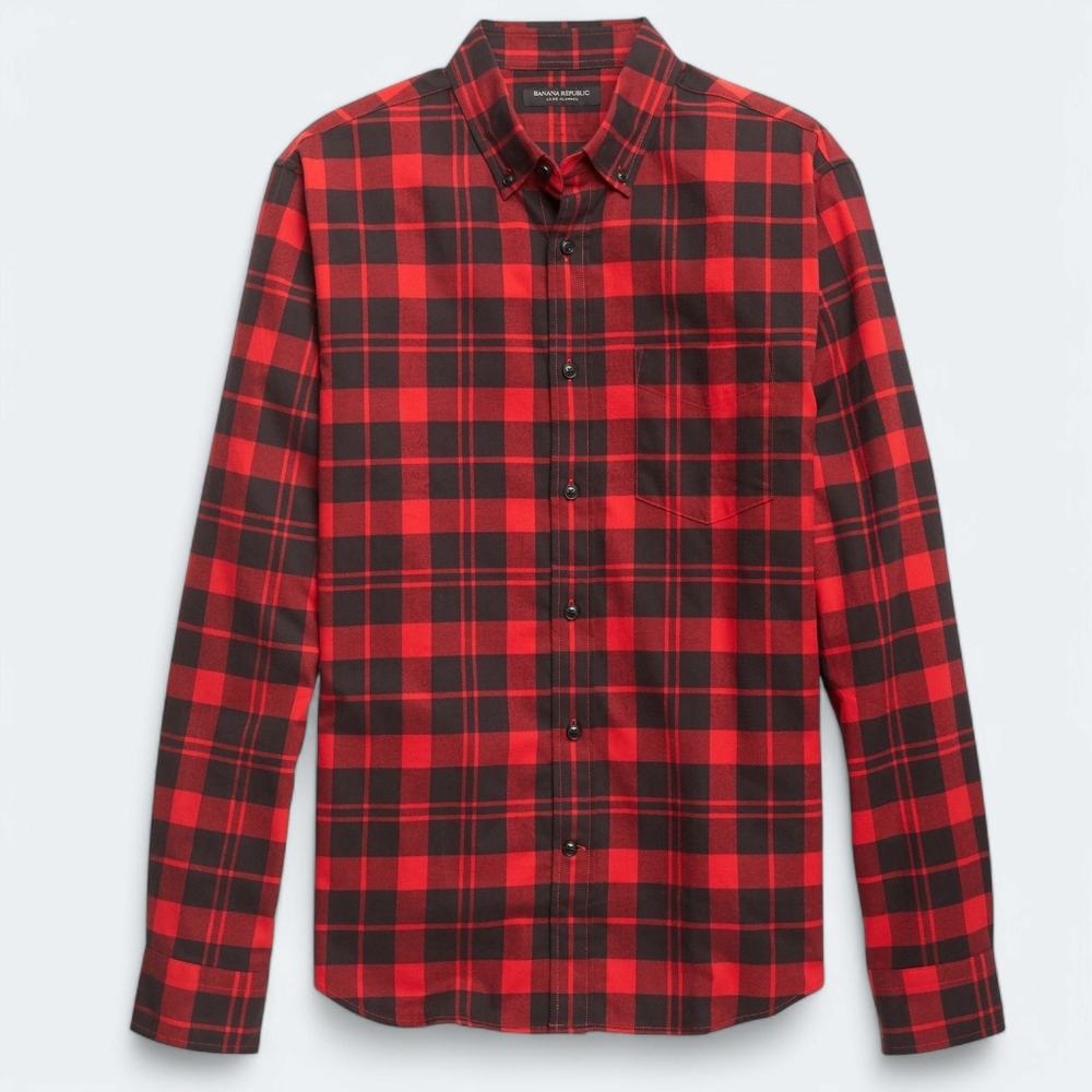 Banana Republic Untucked Slim Fit Mens Button Down Luxe Flannel